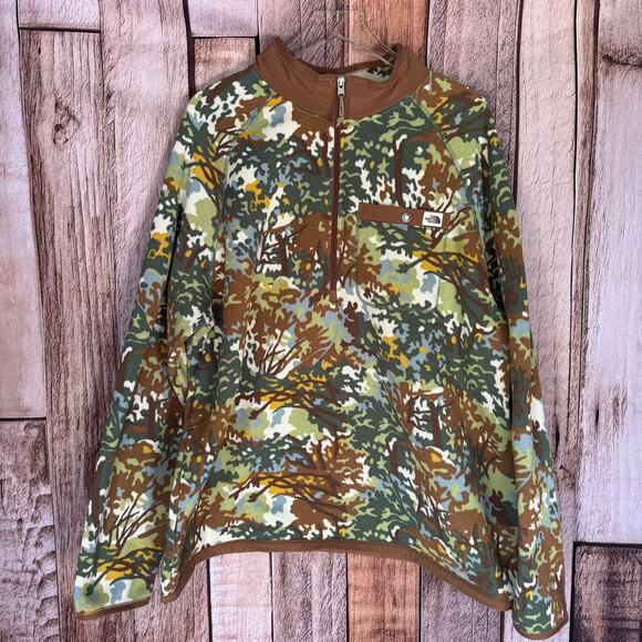 The North Face Gordon Lyons Quarter Zip Fleece Pullover Thyme Pinecone Brown XXL - Picture 1 of 10